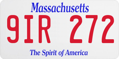 MA license plate 9IR272