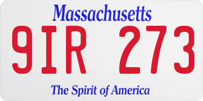 MA license plate 9IR273