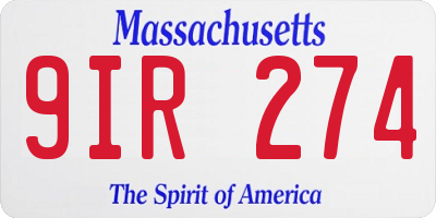 MA license plate 9IR274