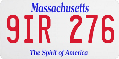 MA license plate 9IR276
