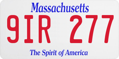 MA license plate 9IR277