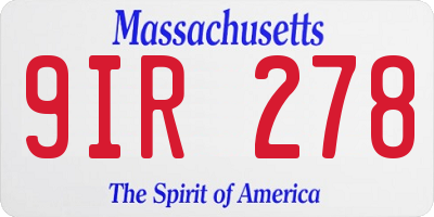 MA license plate 9IR278