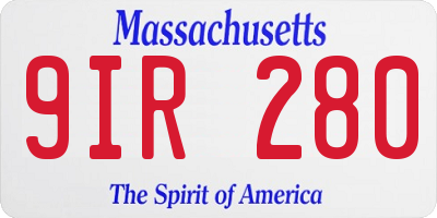 MA license plate 9IR280