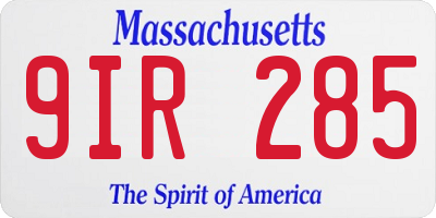 MA license plate 9IR285