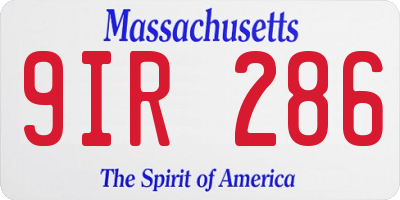 MA license plate 9IR286