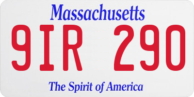 MA license plate 9IR290