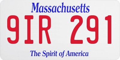 MA license plate 9IR291