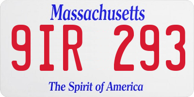 MA license plate 9IR293