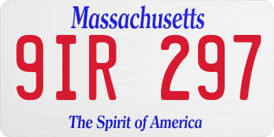 MA license plate 9IR297