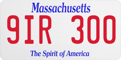 MA license plate 9IR300