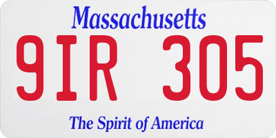 MA license plate 9IR305