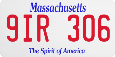 MA license plate 9IR306