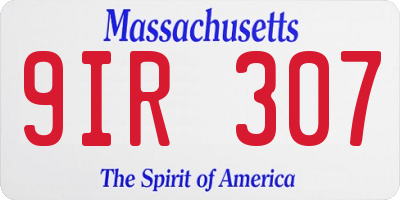 MA license plate 9IR307