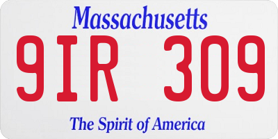 MA license plate 9IR309