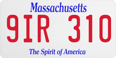 MA license plate 9IR310