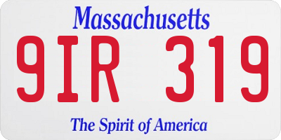 MA license plate 9IR319