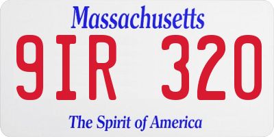 MA license plate 9IR320