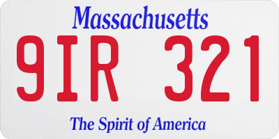 MA license plate 9IR321