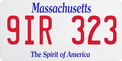 MA license plate 9IR323