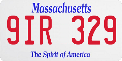 MA license plate 9IR329