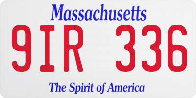 MA license plate 9IR336