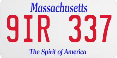 MA license plate 9IR337