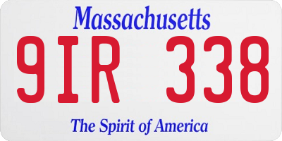 MA license plate 9IR338