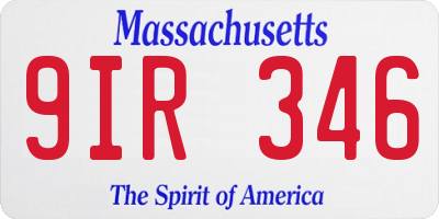 MA license plate 9IR346