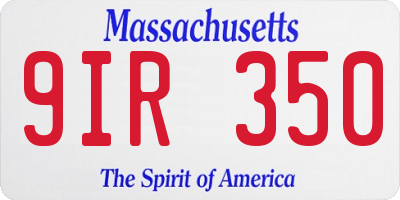 MA license plate 9IR350