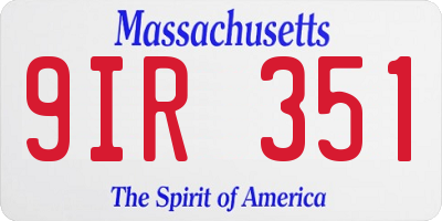 MA license plate 9IR351