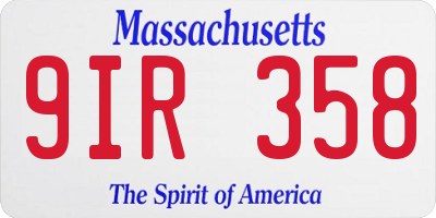 MA license plate 9IR358