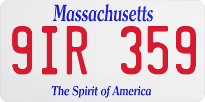 MA license plate 9IR359