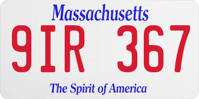 MA license plate 9IR367