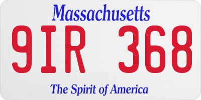 MA license plate 9IR368