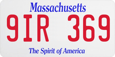 MA license plate 9IR369