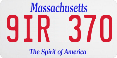 MA license plate 9IR370