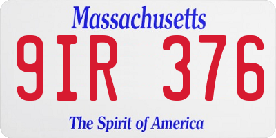 MA license plate 9IR376