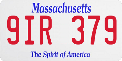 MA license plate 9IR379