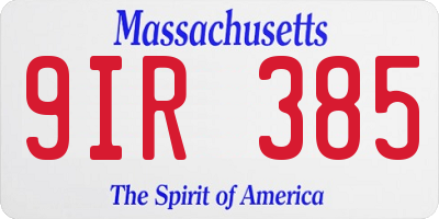 MA license plate 9IR385