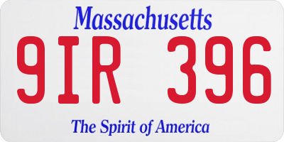 MA license plate 9IR396