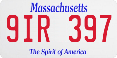 MA license plate 9IR397