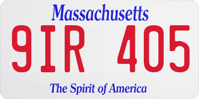 MA license plate 9IR405