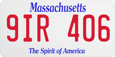 MA license plate 9IR406