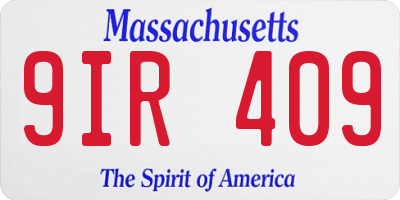 MA license plate 9IR409