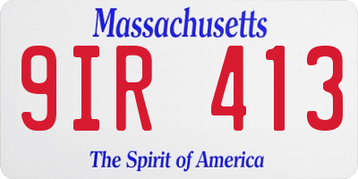 MA license plate 9IR413