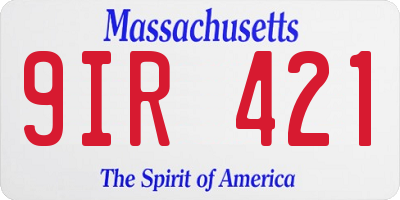 MA license plate 9IR421