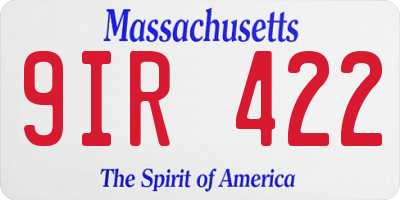 MA license plate 9IR422
