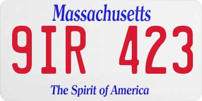 MA license plate 9IR423