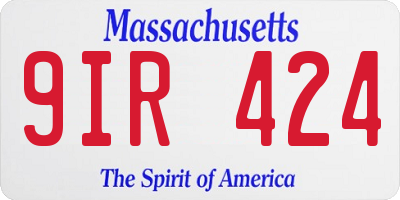 MA license plate 9IR424