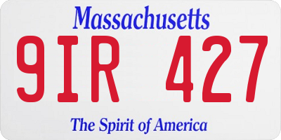 MA license plate 9IR427